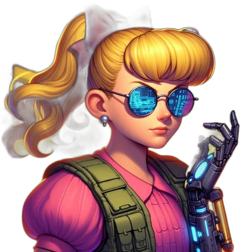 robot, weapon, staff, cyberpunk transparent PNG cut-out