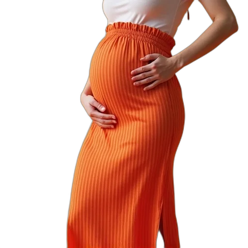dress, orange, stripe, maternity transparent PNG cut-out
