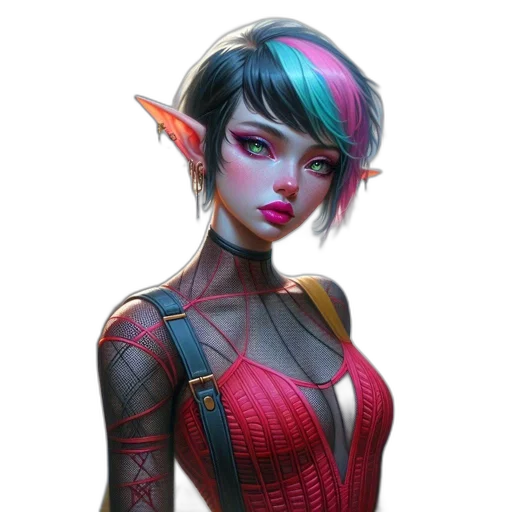 face, staff, dress, fantasy art transparent PNG cut-out