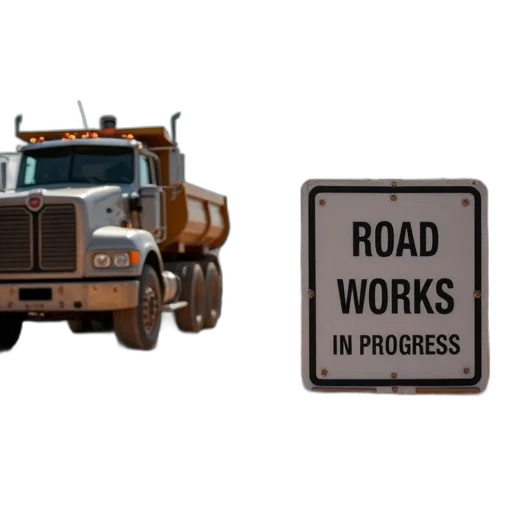 construction, site, large, truck transparent PNG cut-out