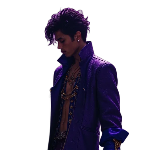 jacket, jewelry, dragon, staff transparent PNG cut-out