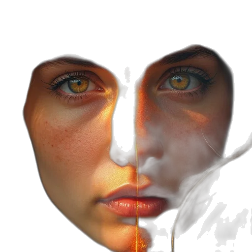 face, mask, robot, photorealistic transparent PNG cut-out
