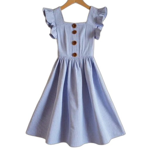 dress, blue, pastel, stripe transparent PNG cut-out