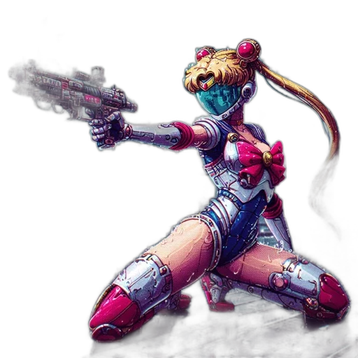 robot, weapon, concept art, cyberpunk transparent PNG cut-out