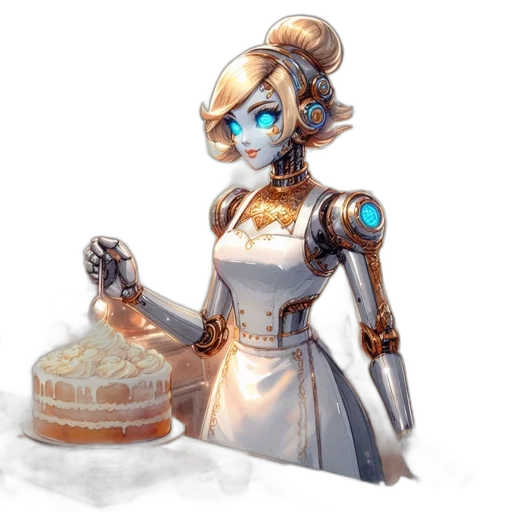 staff, robot, crown, dress transparent PNG cut-out
