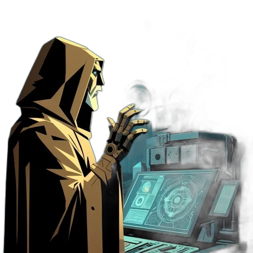 jacket, robot, mask, comic book art transparent PNG cut-out