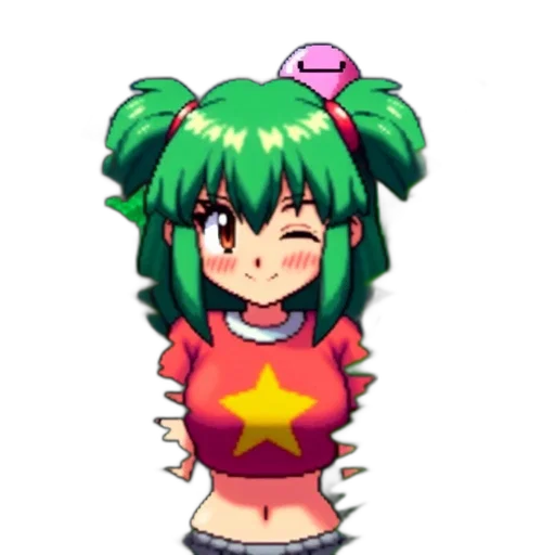 staff, pixel art, anime, cartoon transparent PNG cut-out
