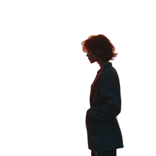 jacket, dress, face, staff transparent PNG cut-out