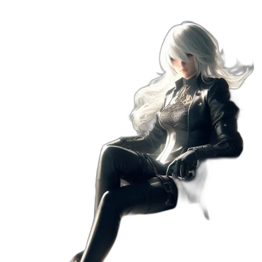 jacket, robot, hair, weapon transparent PNG cut-out