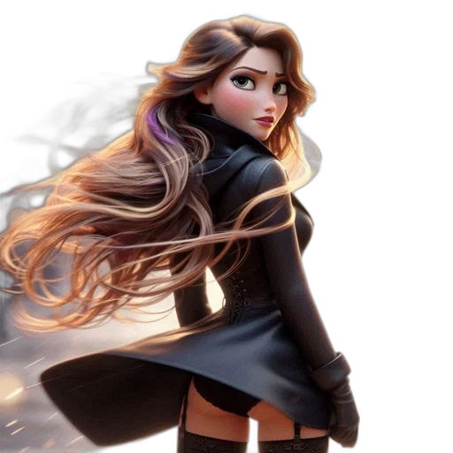 jacket, staff, hair, concept art transparent PNG cut-out