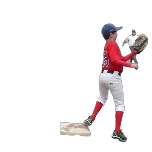 baseball, player, red, uniform transparent PNG cut-out