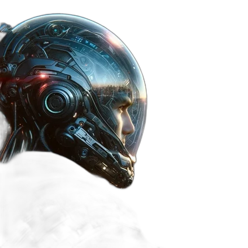 robot, mask, face, cyberpunk transparent PNG cut-out
