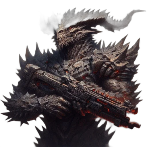 dragon, creature, weapon, staff transparent PNG cut-out