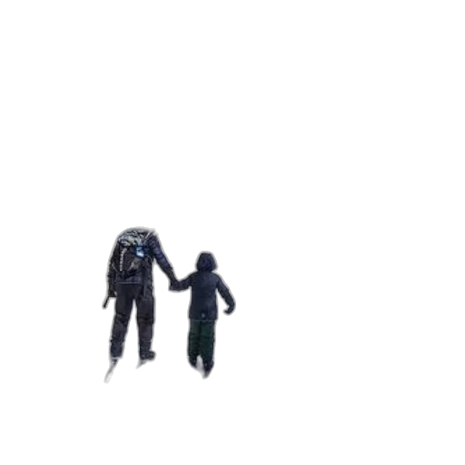 robot, umbrella, jacket, pixel art transparent PNG cut-out