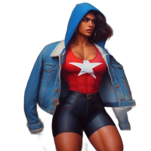 jacket, concept art, comic book art, 3d render transparent PNG cut-out