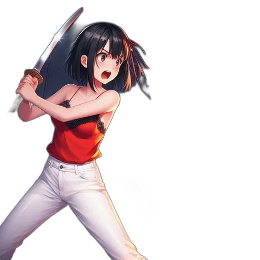 weapon, sword, staff, anime transparent PNG cut-out