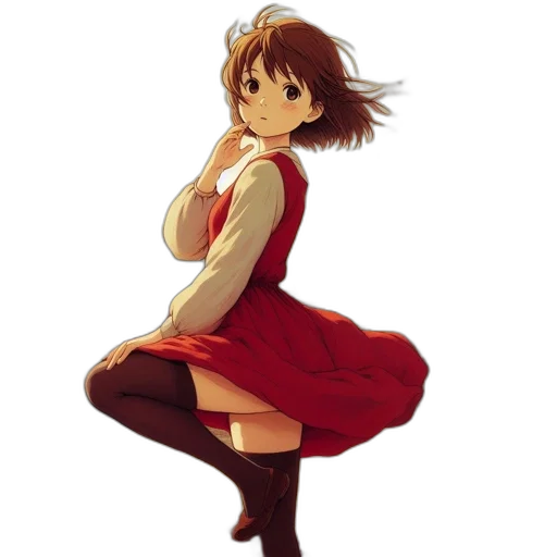 dress, staff, flower, robot transparent PNG cut-out