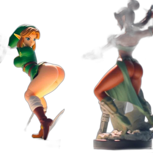 concept art, 3d render, green, two transparent PNG cut-out