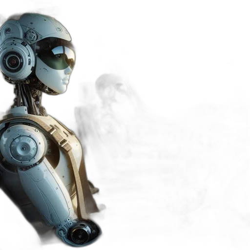 robot, concept art, 3d render, cyberpunk transparent PNG cut-out