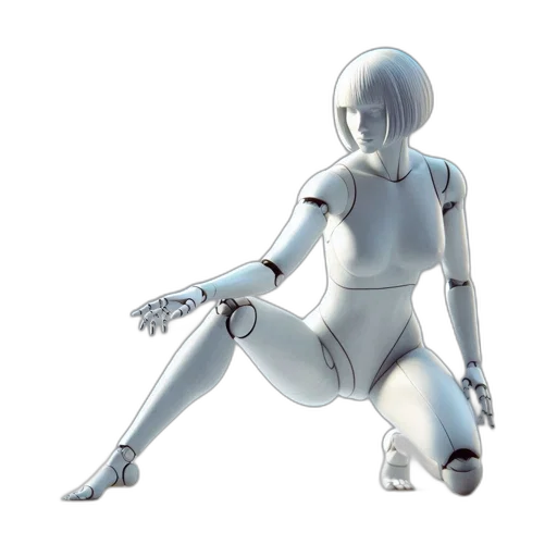 robot, 3d render, concept art, cyberpunk transparent PNG cut-out