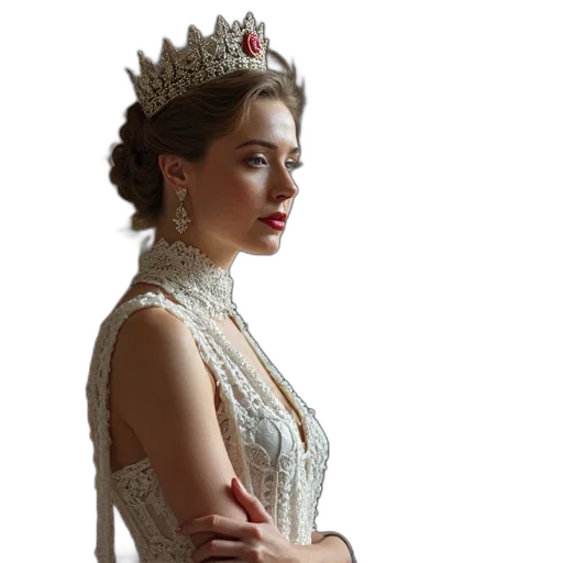 crown, dress, jewelry, photorealistic transparent PNG cut-out