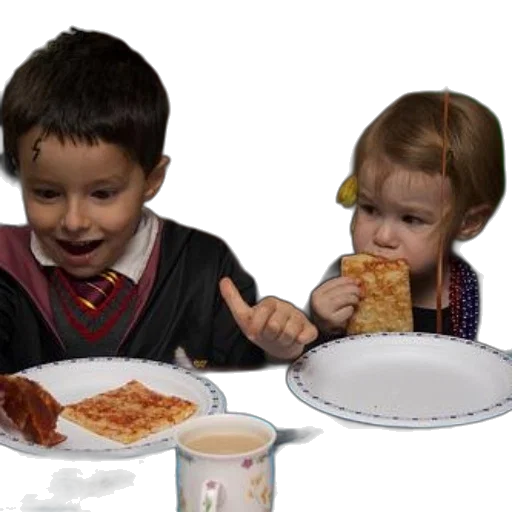 food, 3d render, two, children transparent PNG cut-out