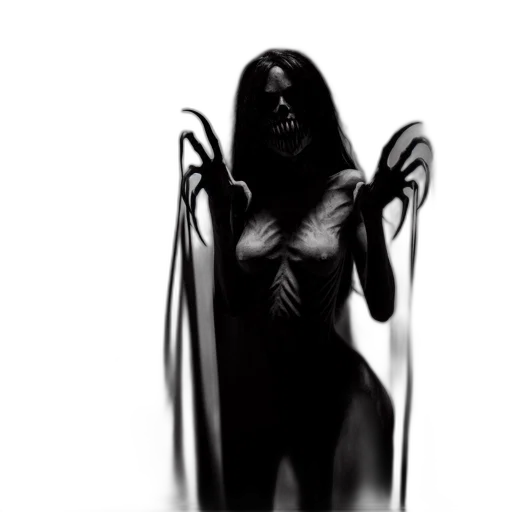 creature, dress, mask, staff transparent PNG cut-out