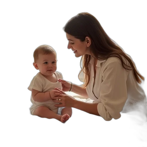 photorealistic, oil painting, baby, care transparent PNG cut-out