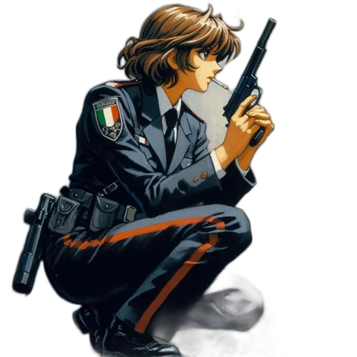 jacket, weapon, staff, concept art transparent PNG cut-out