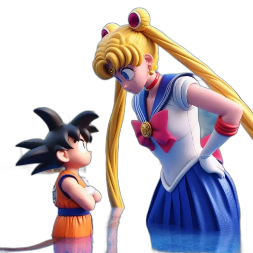 concept art, 3d render, two, cartoonish transparent PNG cut-out
