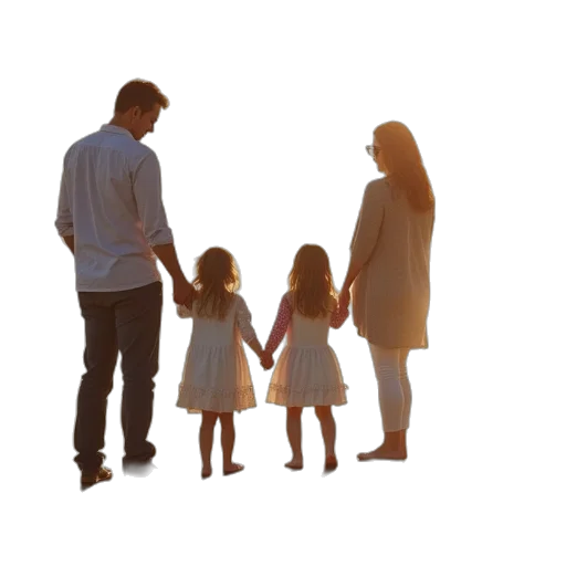 3d render, photorealistic, family, santa transparent PNG cut-out