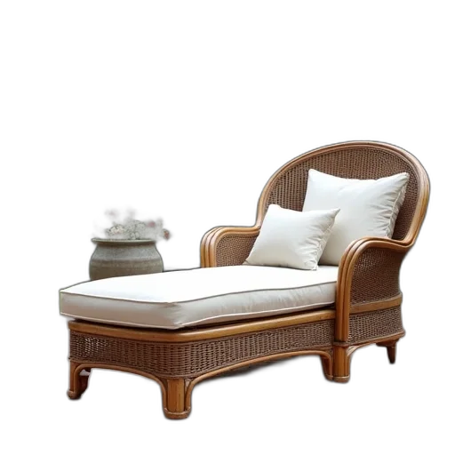 furniture, 3d render, photorealistic, rattan transparent PNG cut-out