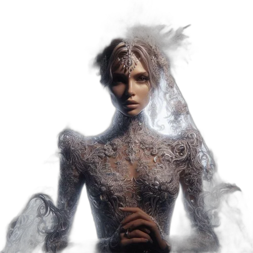 dress, hair, face, mask transparent PNG cut-out