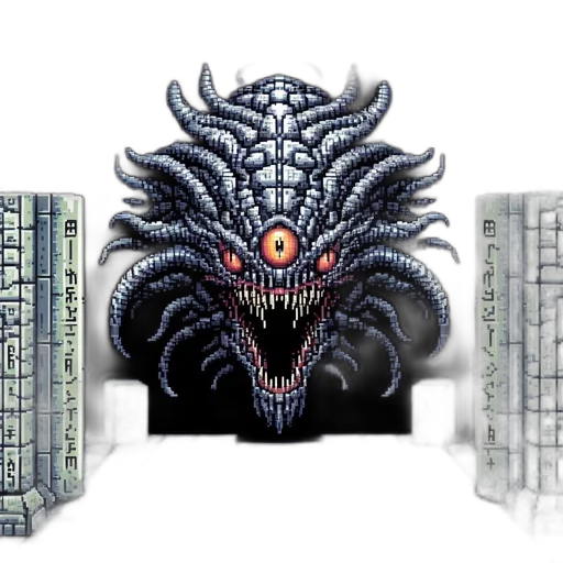 dragon, creature, mask, pixel art transparent PNG cut-out
