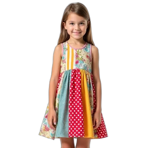 dress, young, girl, wearing transparent PNG cut-out