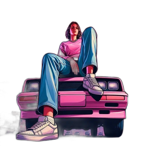car, shoes, jacket, face transparent PNG cut-out
