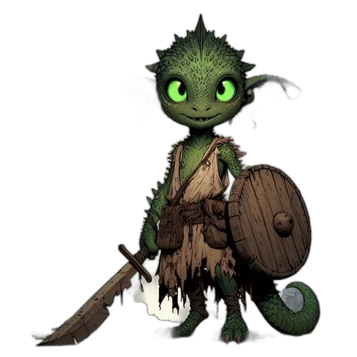 dragon, staff, creature, fantasy art transparent PNG cut-out