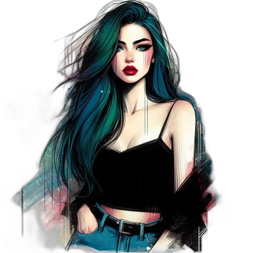 hair, dress, cartoon, watercolor transparent PNG cut-out