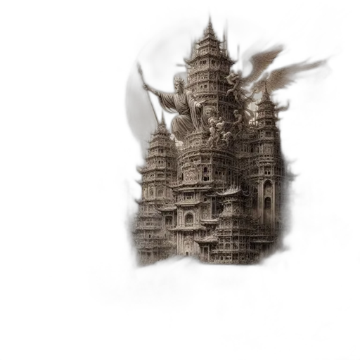 building, dragon, crown, mask transparent PNG cut-out