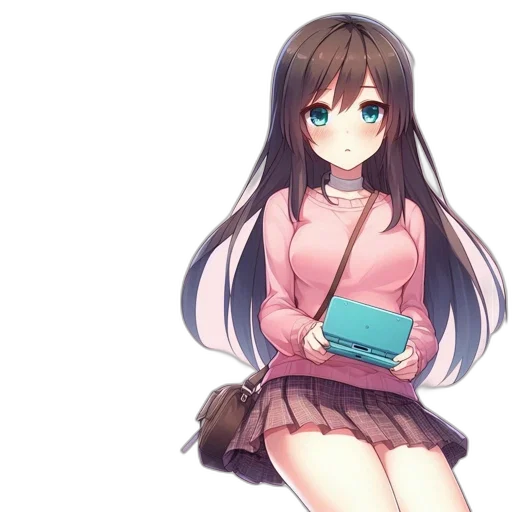dress, staff, anime, pixel art transparent PNG cut-out