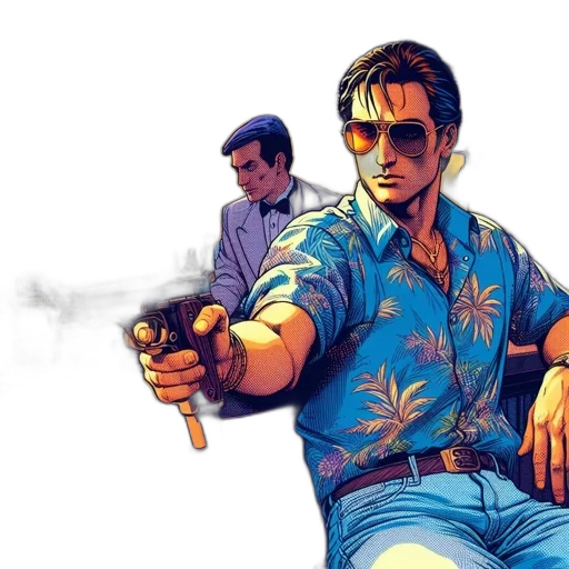 weapon, jacket, comic book art, concept art transparent PNG cut-out