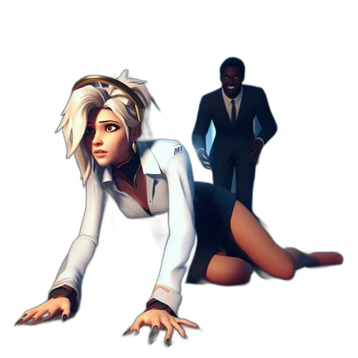 staff, robot, concept art, 3d render transparent PNG cut-out