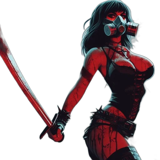 comic book art, concept art, fantasy art, cyberpunk transparent PNG cut-out