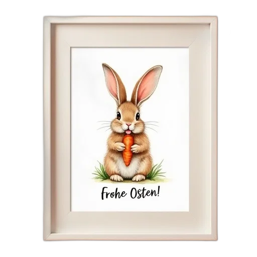 watercolor, painting, rabbit, holding transparent PNG cut-out