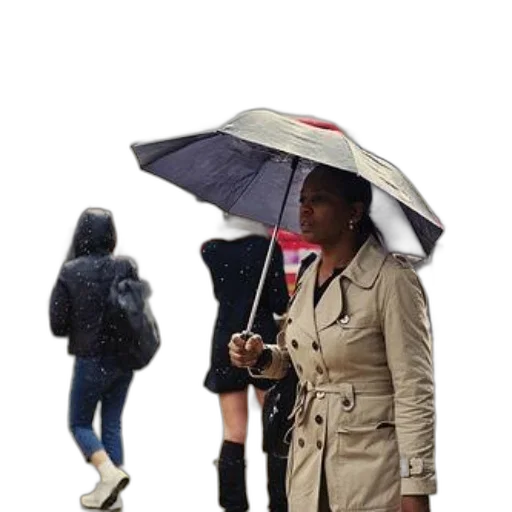 umbrella, jacket, staff, hat transparent PNG cut-out