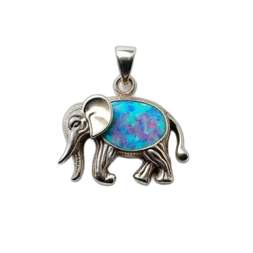 jewelry, silver, elephant, pendant transparent PNG cut-out