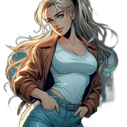 jacket, comic book art, anime, concept art transparent PNG cut-out