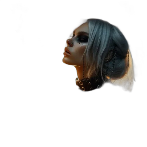face, mask, hair, jewelry transparent PNG cut-out