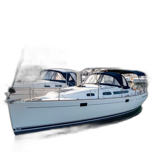 3d render, photorealistic, white, sailboat transparent PNG cut-out