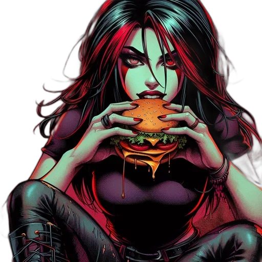 comic book art, concept art, cyberpunk, fantasy art transparent PNG cut-out